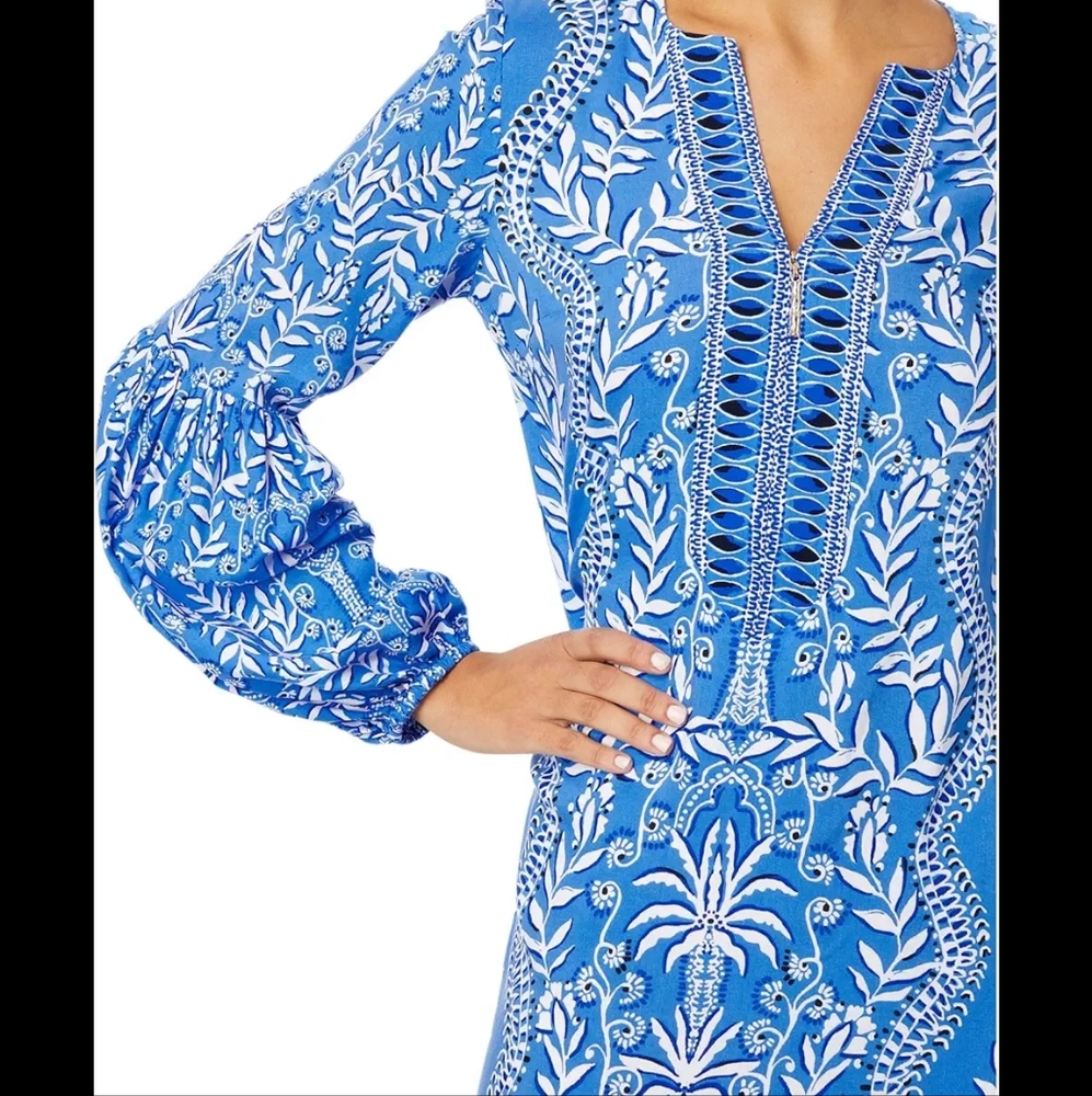 Lilly Pulitzer Blue and White Floral Dress - Picture 2 of 7